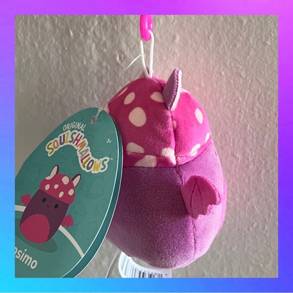 NWT Mushroom Bat Squishmallow Clip - Picture 2 of 3